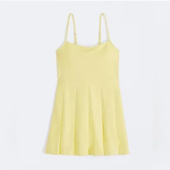 Abercrombie & Fitch Yellow Pleated Tennis Dress Size SP NWT - Picture 1 of 13